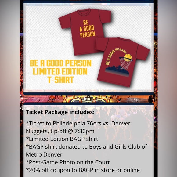 Limited edition “Be a Good Person” x Denver Nuggets Collab Shirt, L - Picture 4 of 4